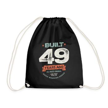 49 Birthday Funny 49 Years Old - Drawstring Bag - black - Front