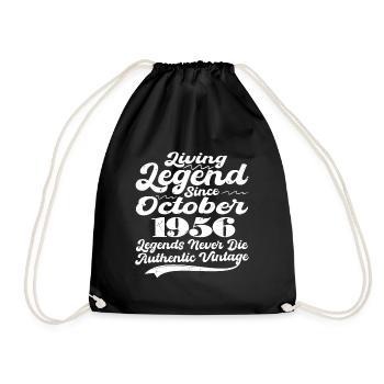 Once upon a time there was a legend. October 1956 Birth - Drawstring Bag - black - Front
