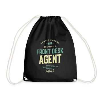 Front Desk Agent Job Profession Birthday Worker - Drawstring Bag - black - Front