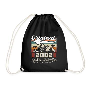 2002 - Geschenk geboren im Jahr 2002 - Turnbeutel - Schwarz - Vorne