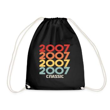 2007 Anniversaire dans le style vintage classique 2007 - Sac de sport léger - noir - Devant