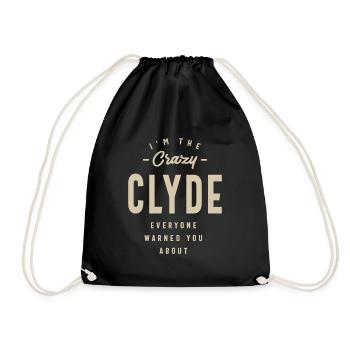 Mens Name I'm The Crazy Clyde - Drawstring Bag - black - Front