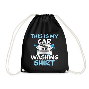 This is my car wash shirt - Drawstring Bag - black - Front
