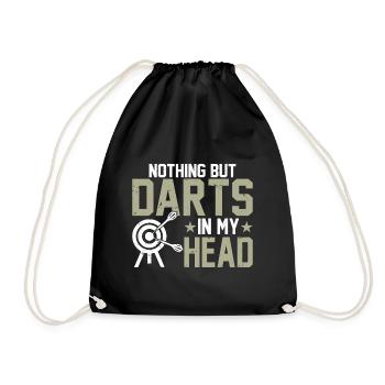 Nothing but darts in my head - darts - Drawstring Bag - black - Front