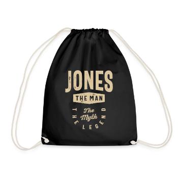 Jones The Man The Myth The Legend - Drawstring Bag - black - Front