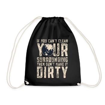 Climate Change Mother Earth Day Environment - Drawstring Bag - black - Front