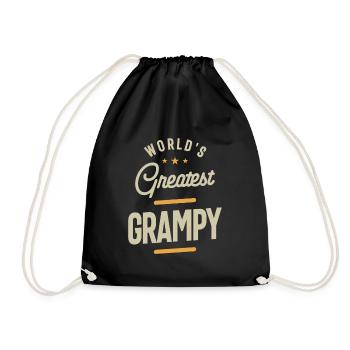 Der größte Grampy der Welt - Opa - Turnbeutel - Schwarz - Vorne