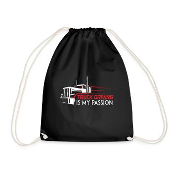 Truck driving is my passion - truck driver - Drawstring Bag - black - Front