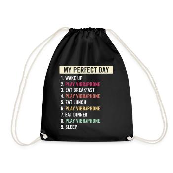 Funny Vibraphone Quotes Vibraphone Instrument Fans - Drawstring Bag - black - Front