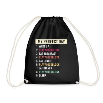 Funny Woodblock Quotes Woodblock Instrument Lovers - Drawstring Bag - black - Front