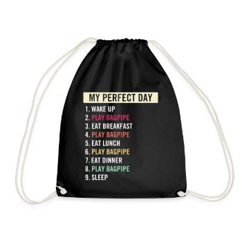 Funny Bagpipe Quotes Bagpipe Instrument Players - Drawstring Bag - black - Front