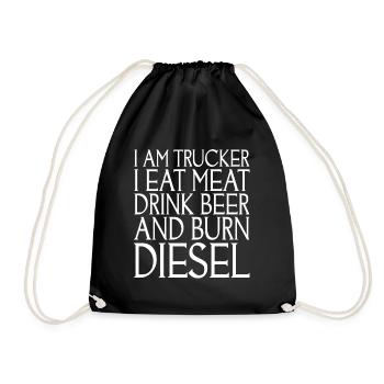 Je suis camionneur Je mange de la viande Je bois de la bière - Sac de sport léger - noir - Devant
