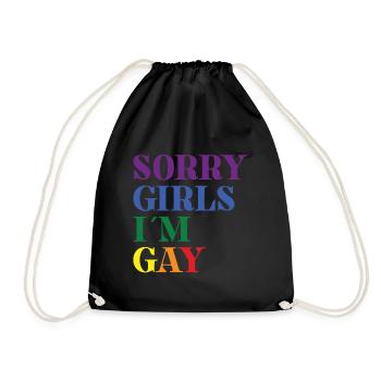 Sorry Mädels Ich Bin Schwul - Bisexuell - Turnbeutel - Schwarz - Vorne