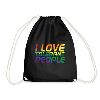 J’aime les gens tolérants - Sac de sport léger - noir - Devant
