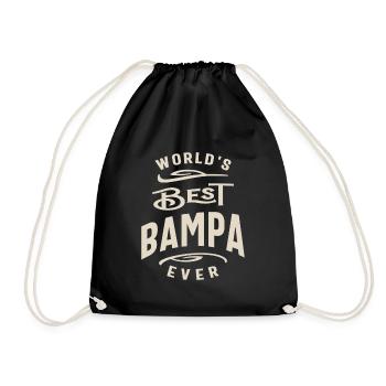 Der beste Bampa der Welt aller Zeiten - Papa, Opa lustig - Turnbeutel - Schwarz - Vorne