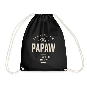 Weil ich der Papa bin, deshalb - Lustig - Turnbeutel - Schwarz - Vorne