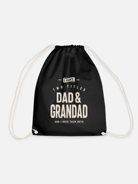 Dad & Grandad - Double the Titles, Double the Fun - Drawstring Bag - black