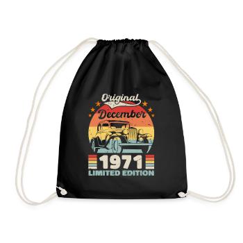 Décembre 1971 Cadeau d’anniversaire Décembre 1971 - Sac de sport léger - noir - Devant