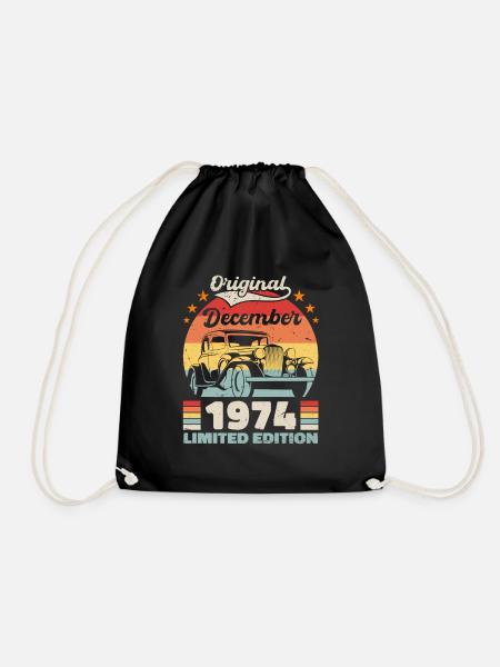 Dezember 1974 Geburtstagsgeschenk Dezember 1974 - Turnbeutel - Schwarz
