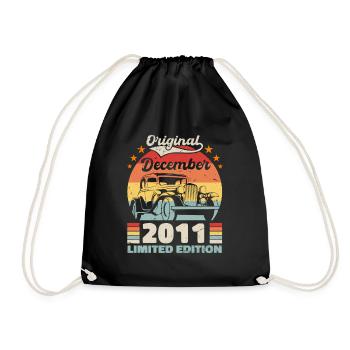 December 2011 Birthday Present December 2011 - Drawstring Bag - black - Front