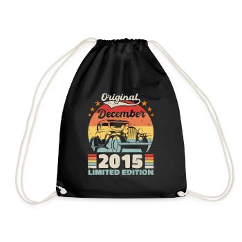 December 2015 Birthday Present December 2015 - Drawstring Bag - black - Front
