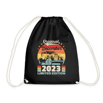 December 2023 Birthday Gift December 2023 - Drawstring Bag - black - Front