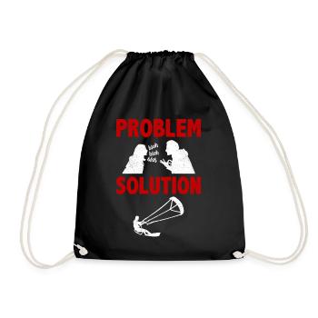 Kiteboarding Kitesurfing Extreme Problem Solution - Turnbeutel - Schwarz - Vorne