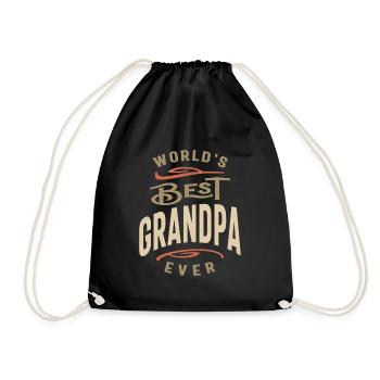 World's Best Grandpa Ever - Funny - Drawstring Bag - black - Front