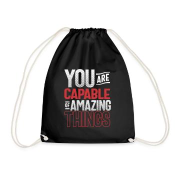 Capable de choses étonnantes - Citation de motivation - Sac de sport léger - noir - Devant