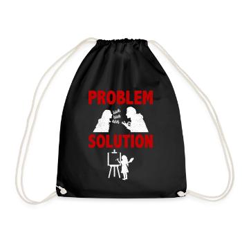 Painting Pallete Paint Brush Problem Solution - Drawstring Bag - black - Front