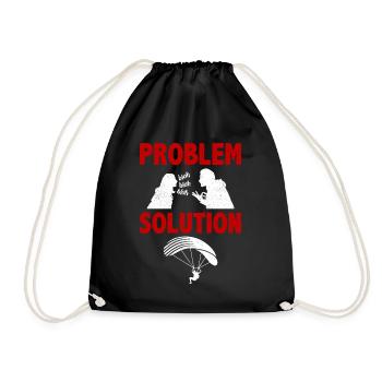 Paragliding Aerial Sports Problem Solution Hobby - Drawstring Bag - black - Front