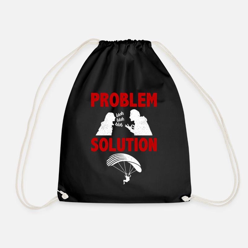 Paragliding Aerial Sports Problem Solution Hobby - Turnbeutel - Schwarz