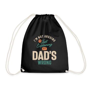 Explaining Dad's Wrong - The Grandpa's Insight - Drawstring Bag - black - Front
