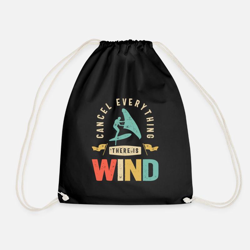Abbrechen Sie alles, was Wind hat - Wing Foil - Turnbeutel - Schwarz