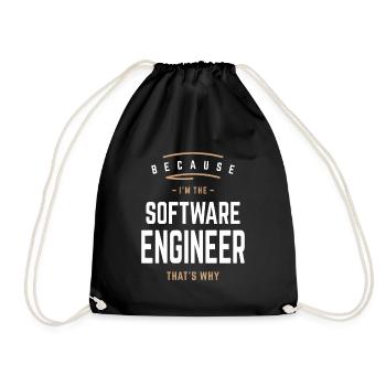 Weil ich der Software-Ingenieur bin, deshalb: - Turnbeutel - Schwarz - Vorne