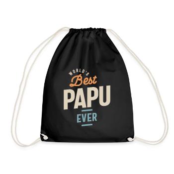 World's Best Papu Ever - Design für Papa & Opa - Turnbeutel - Schwarz - Vorne