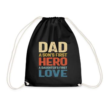 Dad - A Son's Hero, A Daughter's Love - Drawstring Bag - black - Front
