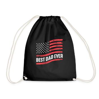 Meilleur père de tous les temps - avec drapeau des États-Unis - Sac de sport léger - noir - Devant