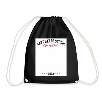 Dernier jour d’école Signez ma chemise - Drôle - Sac de sport léger - noir - Devant