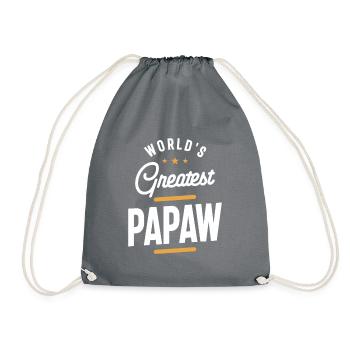 World's Greatest Papaw - Dad and Grandpa - Drawstring Bag - grey - Front