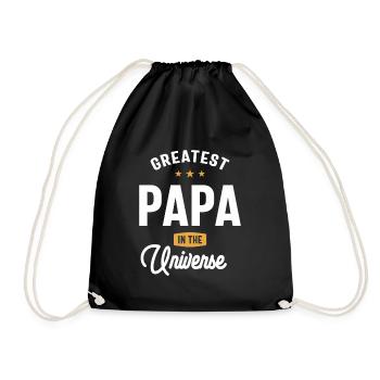 Der größte Papa des Universums - Papa und Opa - Turnbeutel - Schwarz - Vorne