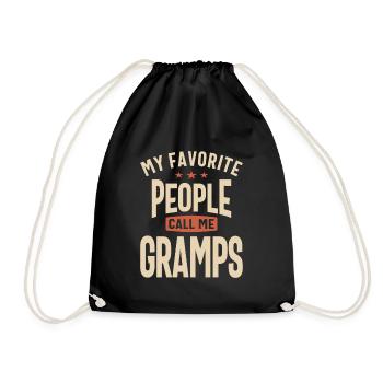 Gramps - My Favorite People - Dad and Grandpa - Drawstring Bag - black - Front