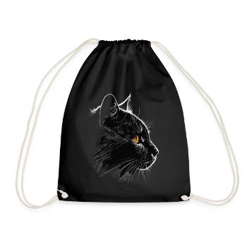 Black Cat Bombay Cat Outfit for - Drawstring Bag - black - Front