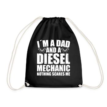 Je suis père et mécanicien diesel - Sac de sport léger - noir - Devant