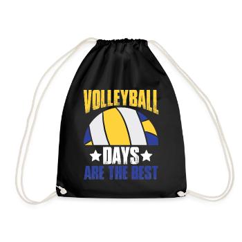 Volleyballtage Sind Die Besten - Volleyball - Turnbeutel - Schwarz - Vorne