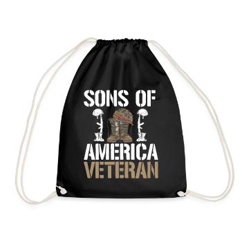 Sons of America's Veteran - Drawstring Bag - black - Front