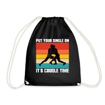 Soyez célibataire c’est l’heure du câlin - Lutte - Sac de sport léger - noir - Devant