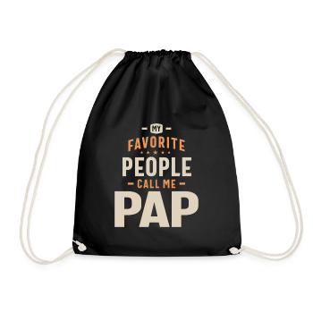 Pap: Beloved by My Favorite People - Drawstring Bag - black - Front
