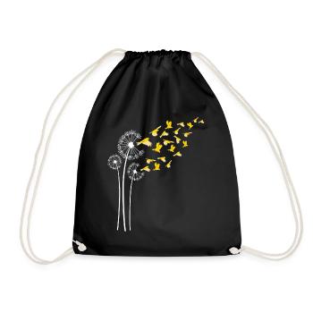 Canary Dandelion Flower For Dandelions Lover - Drawstring Bag - black - Front