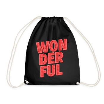 Wonderful | Strahle mit positiver Energie - Turnbeutel - Schwarz - Vorne